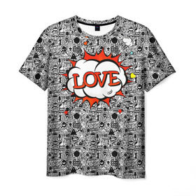 Мужская футболка 3D с принтом Поп-арт 3 в Новосибирске, 100% полиэфир | прямой крой, круглый вырез горловины, длина до линии бедер | love | pop art | искусство | комикс | любовь | поп арт