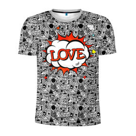 Мужская футболка 3D спортивная с принтом Поп-арт 3 в Новосибирске, 100% полиэстер с улучшенными характеристиками | приталенный силуэт, круглая горловина, широкие плечи, сужается к линии бедра | love | pop art | искусство | комикс | любовь | поп арт