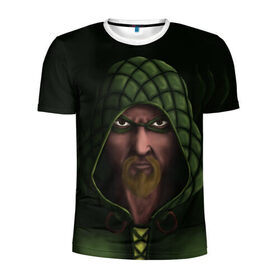 Мужская футболка 3D спортивная с принтом Зеленая Стрела в Новосибирске, 100% полиэстер с улучшенными характеристиками | приталенный силуэт, круглая горловина, широкие плечи, сужается к линии бедра | arrow | green | зеленая | стрела