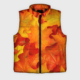 Мужской жилет утепленный 3D с принтом Кленовые листья в Новосибирске,  |  | дары осени | жёлтый | золотой | клён | краски | красный | красота | листва | листья | наряд | оранжевый | осень | покров | природа