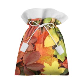 Подарочный 3D мешок с принтом Осенние листья в Новосибирске, 100% полиэстер | Размер: 29*39 см | Тематика изображения на принте: жёлтый | красный | листва | оранжевый | осень