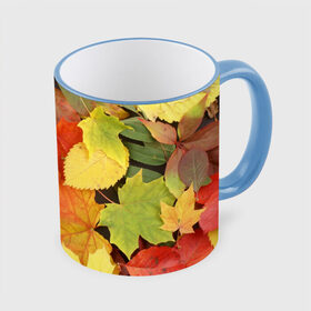 Кружка 3D с принтом Осенние листья в Новосибирске, керамика | ёмкость 330 мл | жёлтый | красный | листва | оранжевый | осень