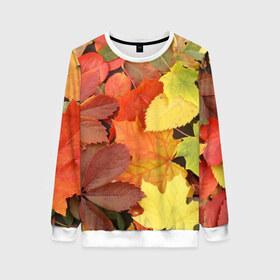 Женский свитшот 3D с принтом Осенние листья в Новосибирске, 100% полиэстер с мягким внутренним слоем | круглый вырез горловины, мягкая резинка на манжетах и поясе, свободная посадка по фигуре | жёлтый | красный | листва | оранжевый | осень