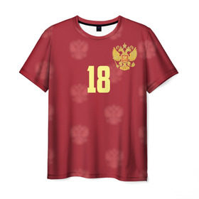 Мужская футболка 3D с принтом Денис Черышев в Новосибирске, 100% полиэфир | прямой крой, круглый вырез горловины, длина до линии бедер | cheryshev | реал | россии | россия | рф | сборная | футбол