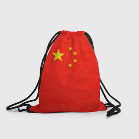 Рюкзак-мешок 3D с принтом Китай в Новосибирске, 100% полиэстер | плотность ткани — 200 г/м2, размер — 35 х 45 см; лямки — толстые шнурки, застежка на шнуровке, без карманов и подкладки | china | country | государство | китай | кнр | страна | флаг | флаги