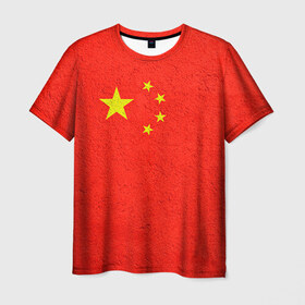 Мужская футболка 3D с принтом Китай в Новосибирске, 100% полиэфир | прямой крой, круглый вырез горловины, длина до линии бедер | Тематика изображения на принте: china | country | государство | китай | кнр | страна | флаг | флаги