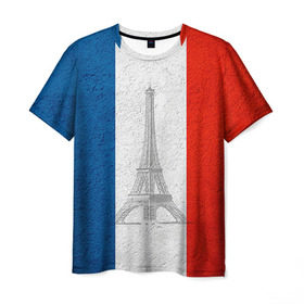 Мужская футболка 3D с принтом Франция в Новосибирске, 100% полиэфир | прямой крой, круглый вырез горловины, длина до линии бедер | Тематика изображения на принте: country | france | государство | страна | флаг | флаги | франция