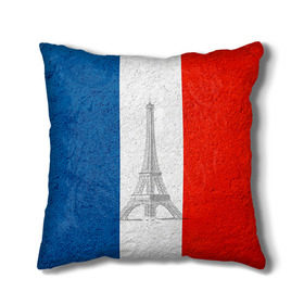 Подушка 3D с принтом Франция в Новосибирске, наволочка – 100% полиэстер, наполнитель – холлофайбер (легкий наполнитель, не вызывает аллергию). | состоит из подушки и наволочки. Наволочка на молнии, легко снимается для стирки | country | france | государство | страна | флаг | флаги | франция
