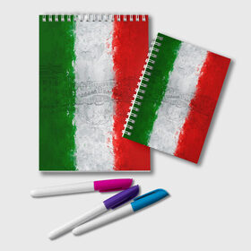 Блокнот с принтом Италия в Новосибирске, 100% бумага | 48 листов, плотность листов — 60 г/м2, плотность картонной обложки — 250 г/м2. Листы скреплены удобной пружинной спиралью. Цвет линий — светло-серый
 | country | italy | государство | италия | страна | флаг | флаги