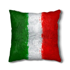 Подушка 3D с принтом Италия в Новосибирске, наволочка – 100% полиэстер, наполнитель – холлофайбер (легкий наполнитель, не вызывает аллергию). | состоит из подушки и наволочки. Наволочка на молнии, легко снимается для стирки | country | italy | государство | италия | страна | флаг | флаги