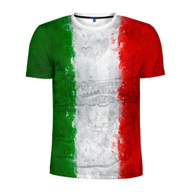 Мужская футболка 3D спортивная с принтом Италия в Новосибирске, 100% полиэстер с улучшенными характеристиками | приталенный силуэт, круглая горловина, широкие плечи, сужается к линии бедра | country | italy | государство | италия | страна | флаг | флаги