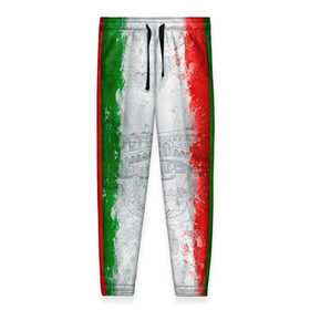 Женские брюки 3D с принтом Италия в Новосибирске, полиэстер 100% | прямой крой, два кармана без застежек по бокам, с мягкой трикотажной резинкой на поясе и по низу штанин. В поясе для дополнительного комфорта — широкие завязки | country | italy | государство | италия | страна | флаг | флаги