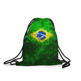 Рюкзак-мешок 3D с принтом Бразилия в Новосибирске, 100% полиэстер | плотность ткани — 200 г/м2, размер — 35 х 45 см; лямки — толстые шнурки, застежка на шнуровке, без карманов и подкладки | brazil | country | бразилия | государство | страна | флаг | флаги