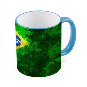 Кружка 3D с принтом Бразилия в Новосибирске, керамика | ёмкость 330 мл | Тематика изображения на принте: brazil | country | бразилия | государство | страна | флаг | флаги