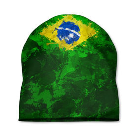 Шапка 3D с принтом Бразилия в Новосибирске, 100% полиэстер | универсальный размер, печать по всей поверхности изделия | brazil | country | бразилия | государство | страна | флаг | флаги