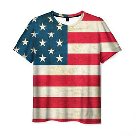 Мужская футболка 3D с принтом США в Новосибирске, 100% полиэфир | прямой крой, круглый вырез горловины, длина до линии бедер | country | usa | америка | государство | соединённые штаты америки | страна | флаг | флаги | штаты