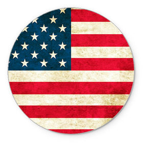 Коврик круглый с принтом США в Новосибирске, резина и полиэстер | круглая форма, изображение наносится на всю лицевую часть | country | usa | америка | государство | соединённые штаты америки | страна | флаг | флаги | штаты