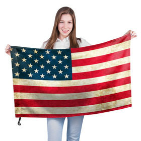Флаг 3D с принтом США в Новосибирске, 100% полиэстер | плотность ткани — 95 г/м2, размер — 67 х 109 см. Принт наносится с одной стороны | country | usa | америка | государство | соединённые штаты америки | страна | флаг | флаги | штаты