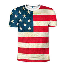 Мужская футболка 3D спортивная с принтом США в Новосибирске, 100% полиэстер с улучшенными характеристиками | приталенный силуэт, круглая горловина, широкие плечи, сужается к линии бедра | country | usa | америка | государство | соединённые штаты америки | страна | флаг | флаги | штаты