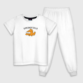 Детская пижама хлопок с принтом Спрингфилд | Springfield в Новосибирске, 100% хлопок |  брюки и футболка прямого кроя, без карманов, на брюках мягкая резинка на поясе и по низу штанин
 | springfield | the simpsons | симпсоны | спрингфилд