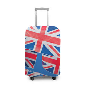 Чехол для чемодана 3D с принтом Британские флаги в Новосибирске, 86% полиэфир, 14% спандекс | двустороннее нанесение принта, прорези для ручек и колес | англия | британия | великобритания