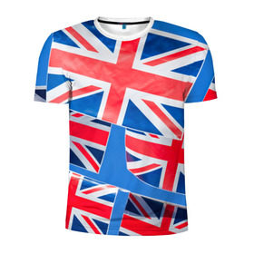 Мужская футболка 3D спортивная с принтом Британские флаги в Новосибирске, 100% полиэстер с улучшенными характеристиками | приталенный силуэт, круглая горловина, широкие плечи, сужается к линии бедра | англия | британия | великобритания