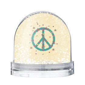 Снежный шар с принтом Peace в Новосибирске, Пластик | Изображение внутри шара печатается на глянцевой фотобумаге с двух сторон | peace | мир | пис | хиппи | цветы