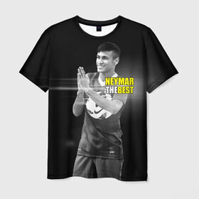 Мужская футболка 3D с принтом Neymar the best в Новосибирске, 100% полиэфир | прямой крой, круглый вырез горловины, длина до линии бедер | barselona | neymar | барселона | лучший | неймар | футбол