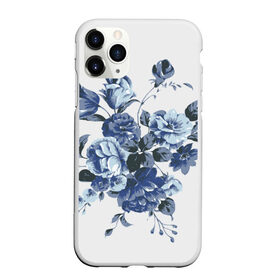 Чехол для iPhone 11 Pro матовый с принтом Синие цветы в Новосибирске, Силикон |  | Тематика изображения на принте: розы | синие розы | узор | цветы