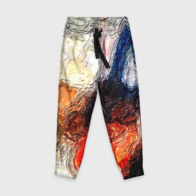 Детские брюки 3D с принтом Размытые краски в Новосибирске, 100% полиэстер | манжеты по низу, эластичный пояс регулируется шнурком, по бокам два кармана без застежек, внутренняя часть кармана из мелкой сетки | разноцветный | текстура | фильтр