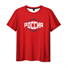 Мужская футболка 3D с принтом Россия в Новосибирске, 100% полиэфир | прямой крой, круглый вырез горловины, длина до линии бедер | 2016 | олимпиада | ретро | россия | сборная | сборная россии | советский союз | ссср