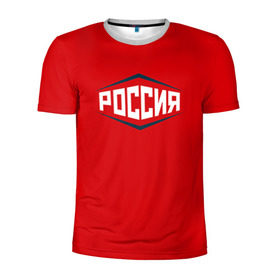 Мужская футболка 3D спортивная с принтом Россия в Новосибирске, 100% полиэстер с улучшенными характеристиками | приталенный силуэт, круглая горловина, широкие плечи, сужается к линии бедра | 2016 | олимпиада | ретро | россия | сборная | сборная россии | советский союз | ссср