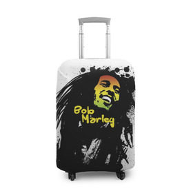 Чехол для чемодана 3D с принтом Bob Marley в Новосибирске, 86% полиэфир, 14% спандекс | двустороннее нанесение принта, прорези для ручек и колес | Тематика изображения на принте: bob marley | боб марли | музыка | регги | ямайка