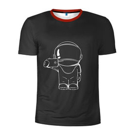 Мужская футболка 3D спортивная с принтом Космонавт 5 в Новосибирске, 100% полиэстер с улучшенными характеристиками | приталенный силуэт, круглая горловина, широкие плечи, сужается к линии бедра | astro | moon | space monkey | star | stars | астронавт | звезды | земля | космонавт | космос | луна | скафандр