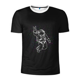 Мужская футболка 3D спортивная с принтом Космонавт 9 в Новосибирске, 100% полиэстер с улучшенными характеристиками | приталенный силуэт, круглая горловина, широкие плечи, сужается к линии бедра | astro | moon | space monkey | star | stars | астронавт | звезды | земля | космонавт | космос | луна | скафандр