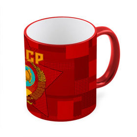 Кружка 3D с принтом СССР в Новосибирске, керамика | ёмкость 330 мл | ussr | герб | звезда | коммунизм | серп и молот | советский союз