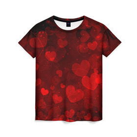 Женская футболка 3D с принтом Сердечко в Новосибирске, 100% полиэфир ( синтетическое хлопкоподобное полотно) | прямой крой, круглый вырез горловины, длина до линии бедер | 14 февраля | красная | любовь | сердце