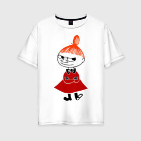 Женская футболка хлопок Oversize с принтом Малышка Мю в Новосибирске, 100% хлопок | свободный крой, круглый ворот, спущенный рукав, длина до линии бедер
 | муми тролль