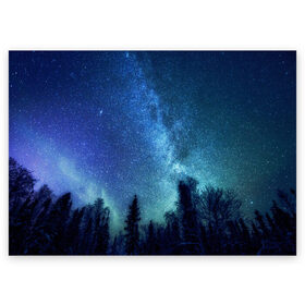 Поздравительная открытка с принтом Космос в Новосибирске, 100% бумага | плотность бумаги 280 г/м2, матовая, на обратной стороне линовка и место для марки
 | Тематика изображения на принте: space | галактика | звёзды | космос | небо | ночное небо | ночь | северное сияние