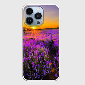 Чехол для iPhone 13 Pro с принтом Лавандовое поле в Новосибирске,  |  | закат | лиловый | пейзаж | яркий