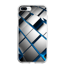 Чехол для iPhone 7Plus/8 Plus матовый с принтом Текстура в Новосибирске, Силикон | Область печати: задняя сторона чехла, без боковых панелей | квадраты | кубы | серый