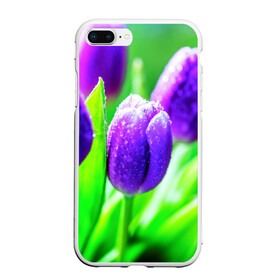 Чехол для iPhone 7Plus/8 Plus матовый с принтом Тюльпаны в Новосибирске, Силикон | Область печати: задняя сторона чехла, без боковых панелей | красота | поле | природа | тюльпаны | цветы