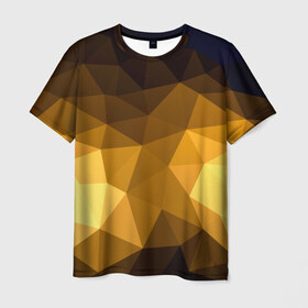 Мужская футболка 3D с принтом Абстракция в Новосибирске, 100% полиэфир | прямой крой, круглый вырез горловины, длина до линии бедер | желтый | мозаика | полигон