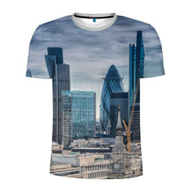 Мужская футболка 3D спортивная с принтом London в Новосибирске, 100% полиэстер с улучшенными характеристиками | приталенный силуэт, круглая горловина, широкие плечи, сужается к линии бедра | england | europe | london | англия | великобритания | высотки | королева | лондон | мегаполис | туризм