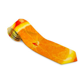 Галстук 3D с принтом Апельсины в Новосибирске, 100% полиэстер | Длина 148 см; Плотность 150-180 г/м2 | апельсин | долька | цитрус
