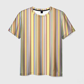 Мужская футболка 3D с принтом Полоски в Новосибирске, 100% полиэфир | прямой крой, круглый вырез горловины, длина до линии бедер | полоски | полосы | разноцветные | текстура