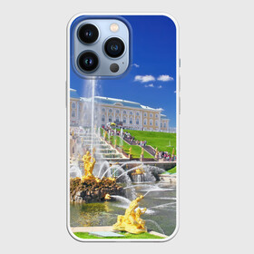 Чехол для iPhone 13 Pro с принтом Петергоф в Новосибирске,  |  | Тематика изображения на принте: russia | saint petersburg | интеллигенция | культурная столица | мосты | нева | петергоф | питер | россия | санкт петербург | фантаны | финский залив | хипстер