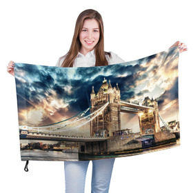 Флаг 3D с принтом Англия в Новосибирске, 100% полиэстер | плотность ткани — 95 г/м2, размер — 67 х 109 см. Принт наносится с одной стороны | england | europe | london | англия | биг бен | великобритания | высотки | королева | лондон | мегаполис | тауэрский мост | туризм
