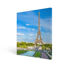Холст квадратный с принтом Париж в Новосибирске, 100% ПВХ |  | france | paris | париж | франция | эйфелева башня