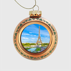 Стеклянный ёлочный шар с принтом Париж в Новосибирске, Стекло | Диаметр: 80 мм | Тематика изображения на принте: france | paris | париж | франция | эйфелева башня